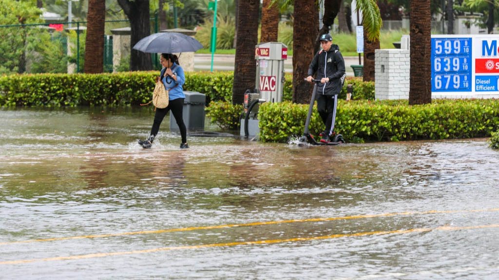 flooded streets in key biscayne