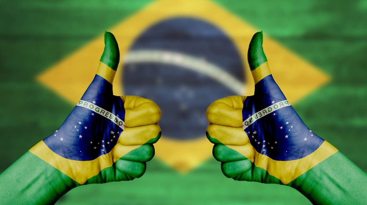 Graphic image of Brazilian flag. Adobe.